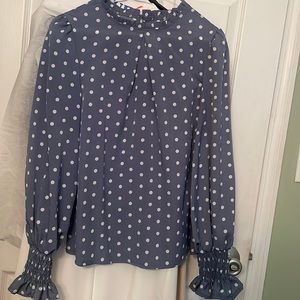 Blue polka dot blouse ! Size small! Never worn!